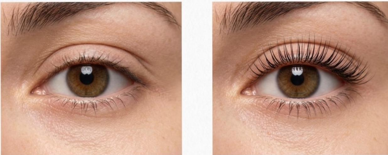 Korean Lash risultato ciglia prima e dopo